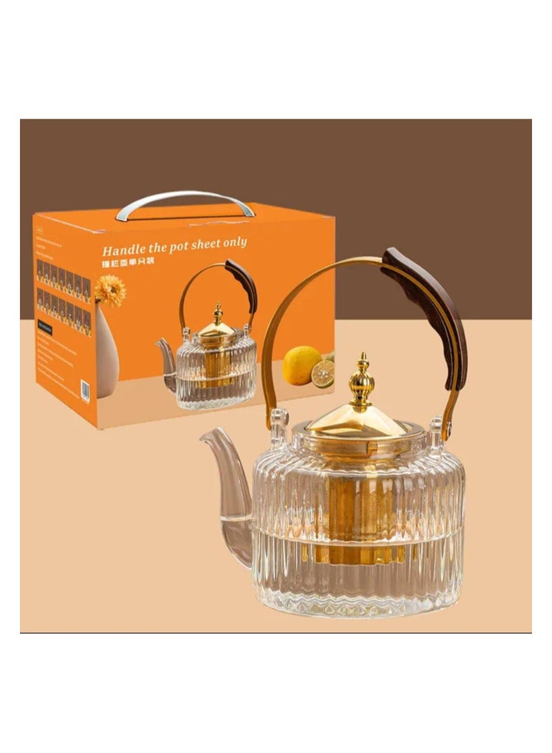 A luxurious teapot made of heat-resistant glass with an elegant design for homes and hotels. - Image 2