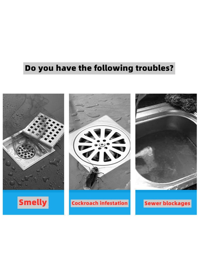 SYOSI Tub Stopper Silicone Floor Drain Anti-Odor Mat, Sewer Mat Deodorizing Drain Plugs, Kitchen Seal Sewer Deodorization Cover for Kitchen, Bathroom and Laundry (5.7x5.7 Inch) - Image 5