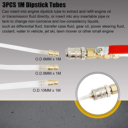 YSTOOL 10L Pneumatic Fluid Extractor Dispenser Set ATF Refill Tool Kit for Changing Oil in Engine Transmission Differential Transfer Case Gear Gearbox Power Steering Coolant with Pump, Blue Case - Image 3