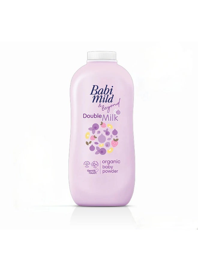 Babi Mild Organic Double Milk Baby Powder – Extra Care & Gentle Softness for Sensitive Skin | 350g