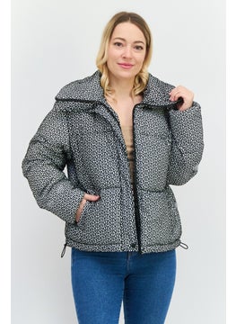 HUGO by Hugo Boss Women Allover Print Puffer Jacket, White  - Image 1