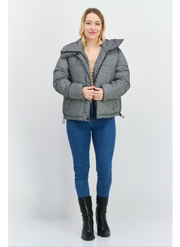 HUGO by Hugo Boss Women Allover Print Puffer Jacket, White  - Image 4