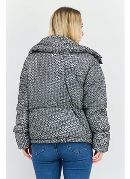 HUGO by Hugo Boss Women Allover Print Puffer Jacket, White  - Image 3