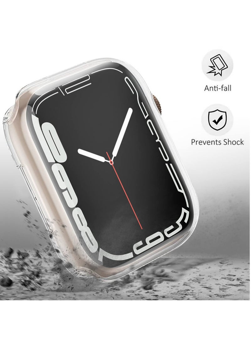 1pcs Soft Protective Case for iWatch 7 41mm Transparent All Covered Screen Protector Cover for Apple Watch Series 7 Shell Accessories Shockproof Durable TPU Case - Image 3