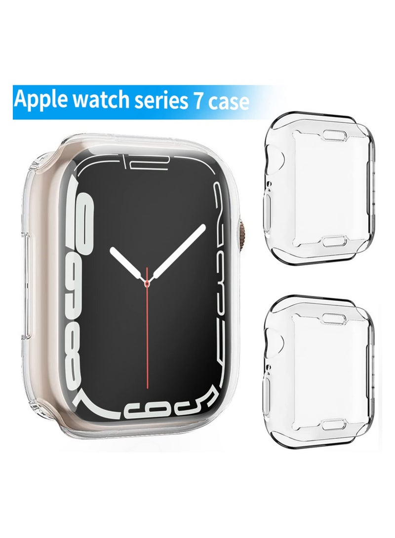 1pcs Soft Protective Case for iWatch 7 41mm Transparent All Covered Screen Protector Cover for Apple Watch Series 7 Shell Accessories Shockproof Durable TPU Case - Image 5