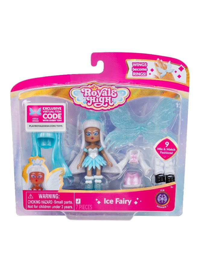 Royale High Core Deluxe 3-Inches Doll Figure with Accessories - Ice Fairy  | Exclusive Virtual Item Code Included | Collectible Figure | Fashion Doll | For Fans, Gamers & Collectors! | Official Licensed Product - Image 1