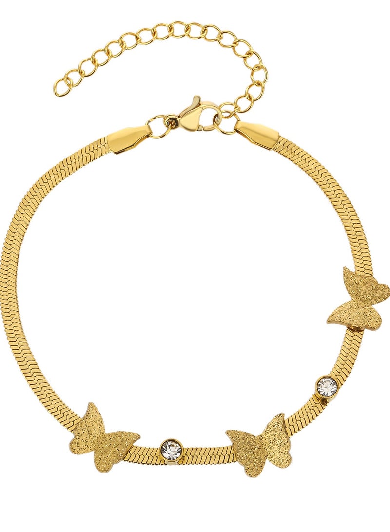 Mark Fairwhale Butterfly Diamond Titanium Steel Bracelet  - Image 1