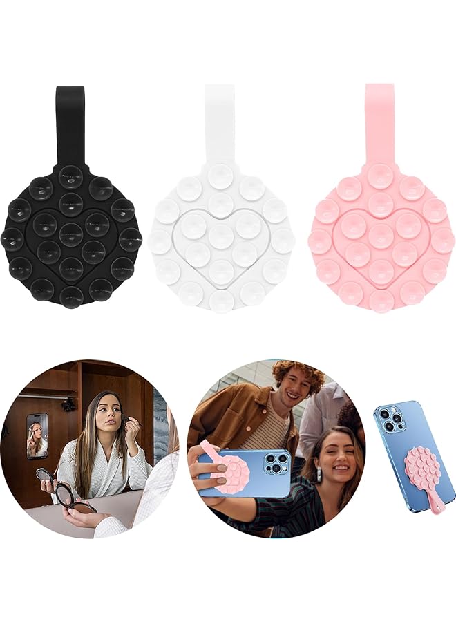 KASTWAVE Multifunctional Silicone Suction Cup Phone Mount - Double-Sided Non-Slip Grip For Iphone & Android - Self-Adhesive Cell Phone Holder With Handle - Versatile And Durable Design For Easy Use - Image 1