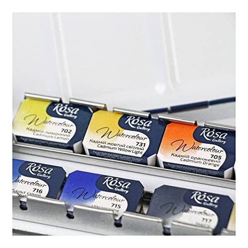 ROSA Gallery Professional Watercolor Paint Set, Made in Ukraine, 14 Water Colors of 2,5ml, Portable Travel Watercolor Kit, High Lightfastness Paints for Artists, Adult in Metal Case - Image 3