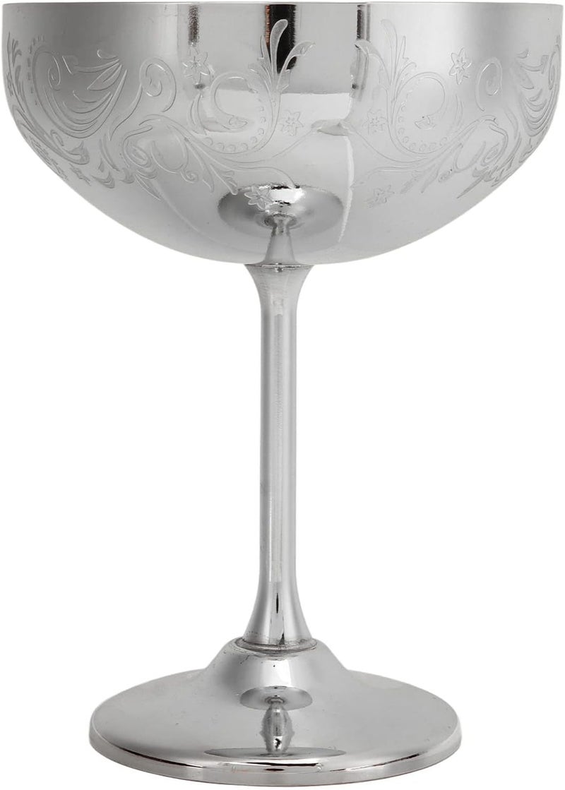 HEEPDD Glasses Wheat Ear Cup for Party Weddings Home Bar Metal Champagne Goblet Stainless Steel Cocktail Nan Kitchen (Flower Ear Cup Mirror) - Image 1