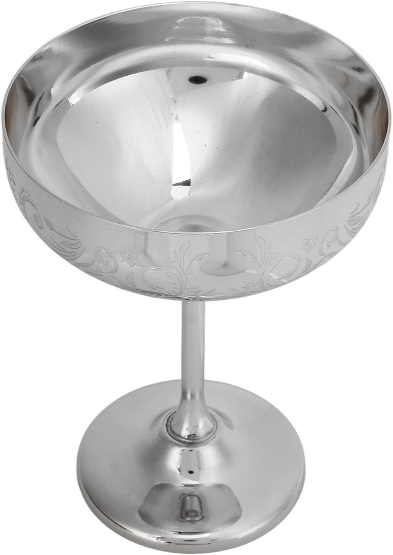 HEEPDD Glasses Wheat Ear Cup for Party Weddings Home Bar Metal Champagne Goblet Stainless Steel Cocktail Nan Kitchen (Flower Ear Cup Mirror) - Image 2