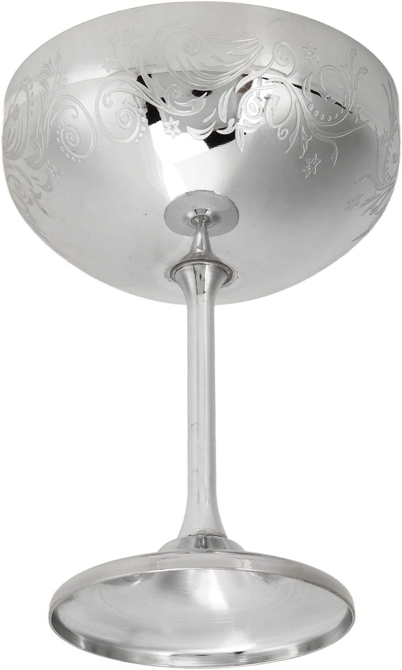 HEEPDD Glasses Wheat Ear Cup for Party Weddings Home Bar Metal Champagne Goblet Stainless Steel Cocktail Nan Kitchen (Flower Ear Cup Mirror) - Image 3