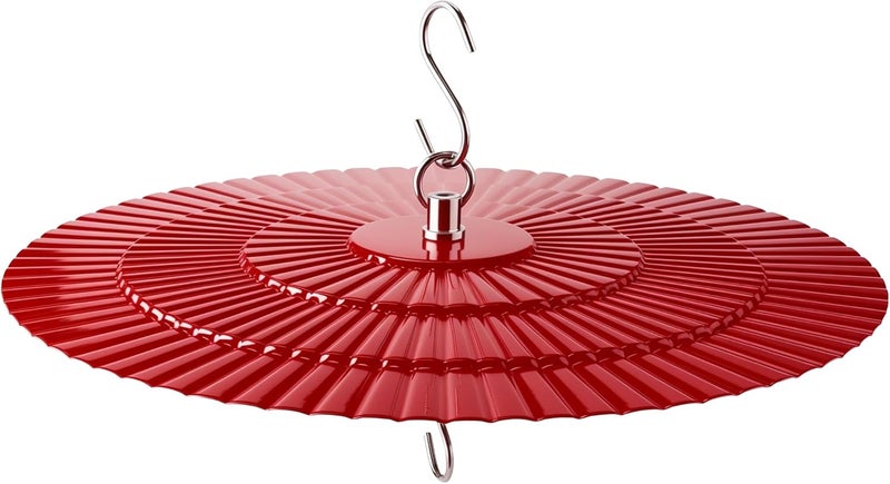 Eyrosa 11.5" Metal Bird Feeder Rain Guard - Red Dome Shield Umbrella Cover for Hummingbird and Oriole Feeders - Weatherproof Shade Baffle for Outside Garden - Image 1