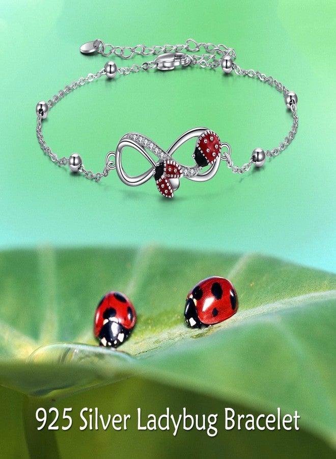 POPLYKE Ladybug Anklets for Women 925 Sterling Silver Ladybug Jewelry Gifts for Mother Daughter Sister Grandma - Image 5