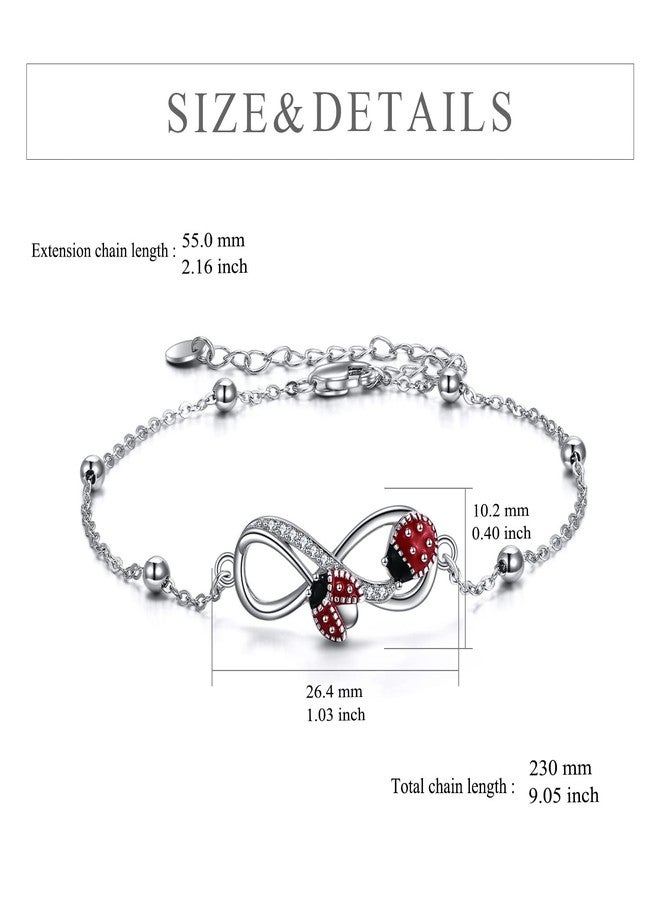 POPLYKE Ladybug Anklets for Women 925 Sterling Silver Ladybug Jewelry Gifts for Mother Daughter Sister Grandma - Image 4