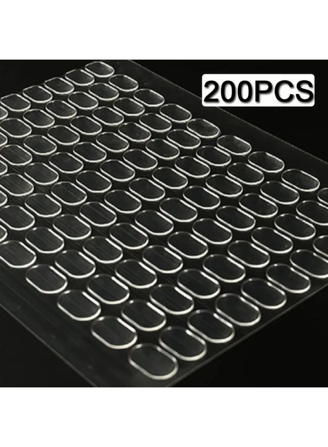 200pcs Transparent Double Sided Tape Non Marking No Residue Adhesive Stickers - Image 1