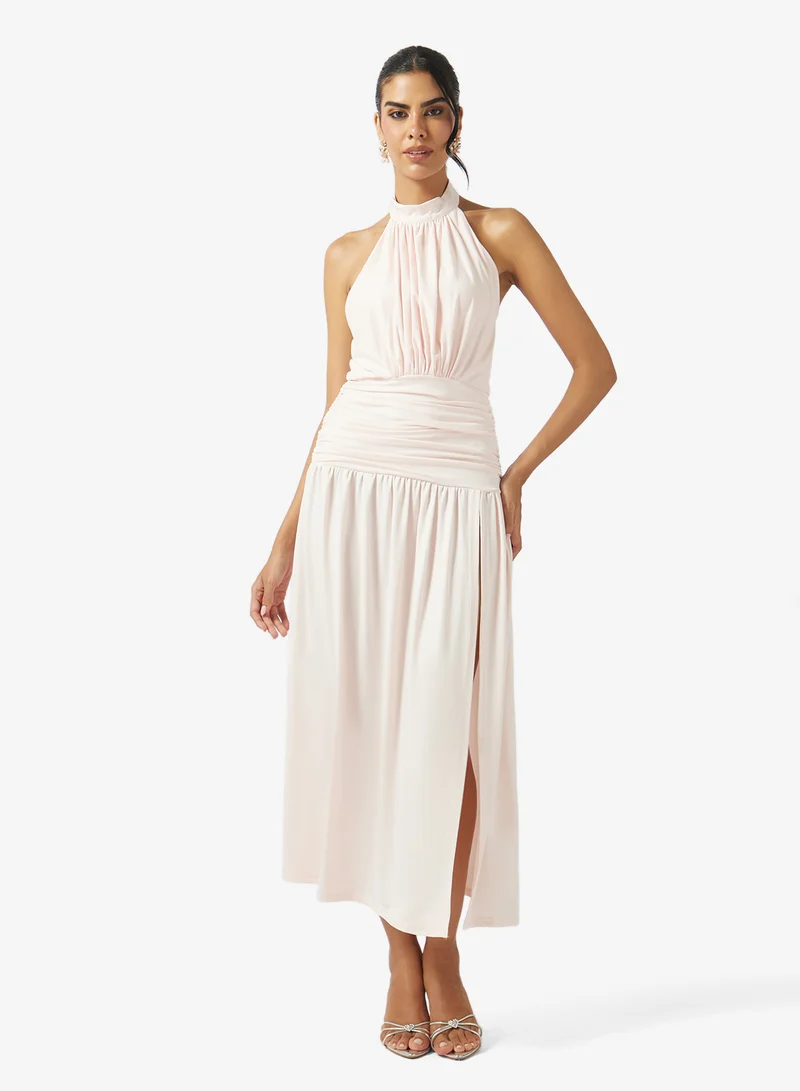 Ella  Halter Neck Dres With Slit for Women | Best Price UAE
