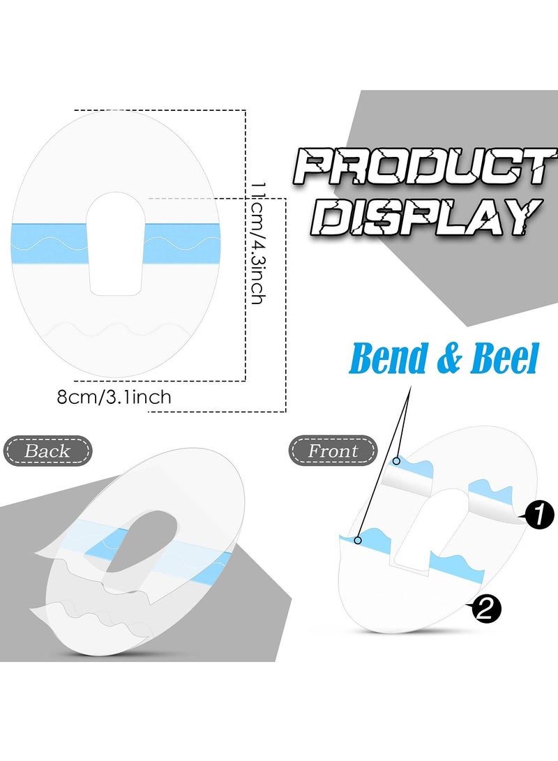 شو وو 30 Pieces Shower Waterproof Patch Transparent Adhesive Patches for G6 Overpatch Stickers Long Lasting Sweatproof Continuous Glucose Monitor Protection(Blue) - Image 4