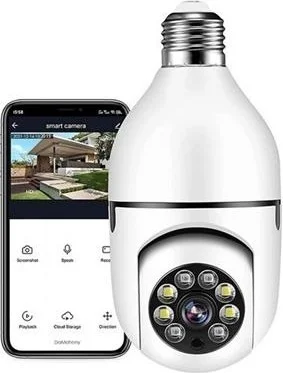 Nefertiya Buffer® Wifi 360 Panoramic Bulb Camera Night Vision Audio Smart Motion Sensor