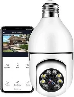 Nefertiya Buffer® Wifi 360 Panoramic Bulb Camera Night Vision Audio Smart Motion Sensor