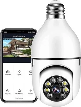 Nefertiya Buffer® Wifi 360 Panoramic Bulb Camera Night Vision Audio Smart Motion Sensor
