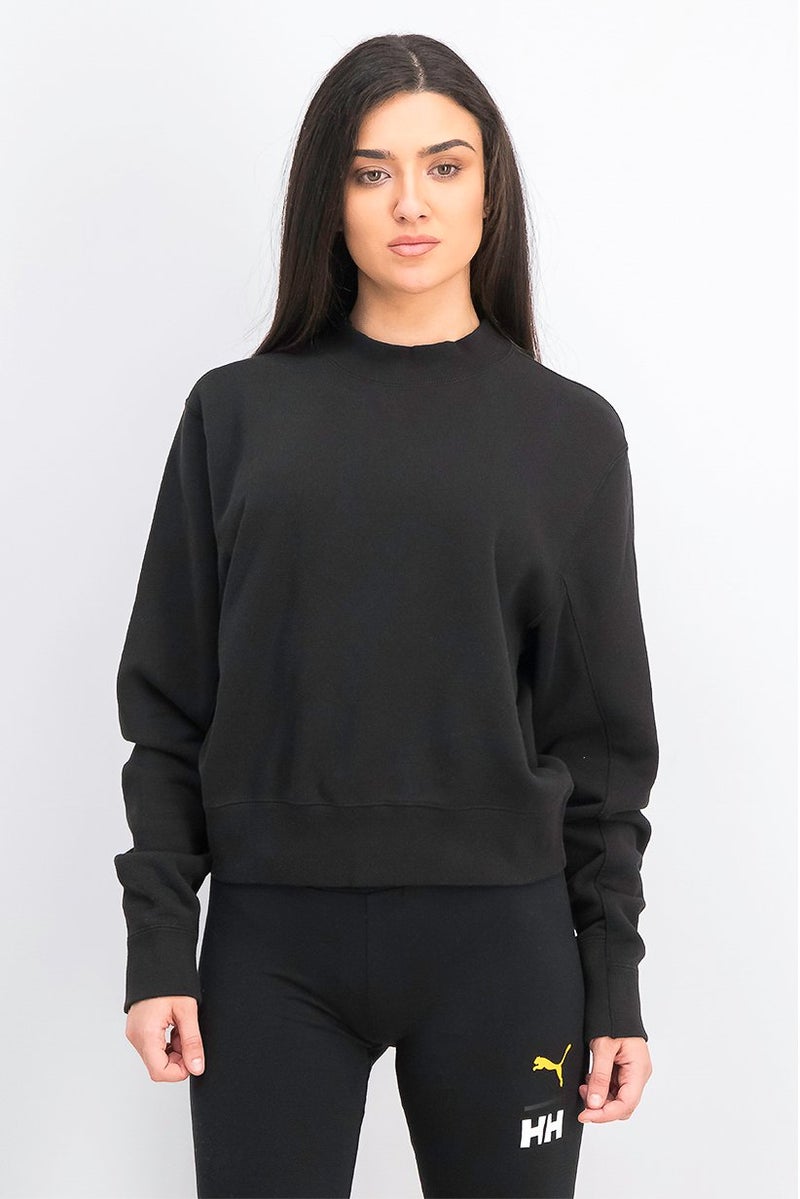 PUMA Women Long Sleeve Infuse Crew Sweatshirt, Black  - Image 1