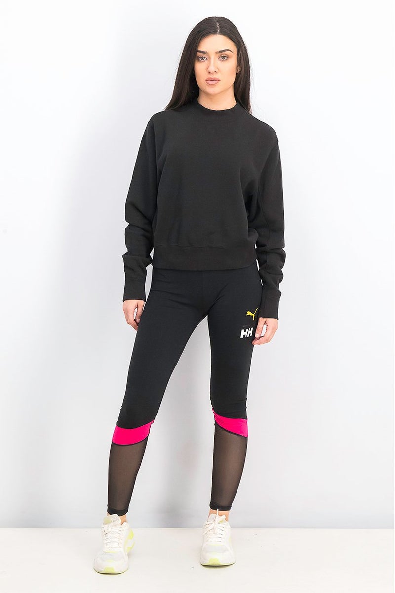 PUMA Women Long Sleeve Infuse Crew Sweatshirt, Black  - Image 3