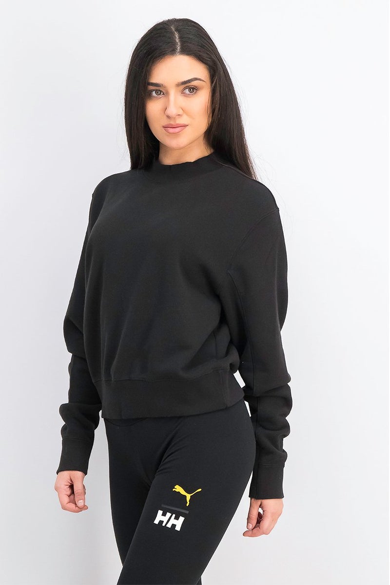 PUMA Women Long Sleeve Infuse Crew Sweatshirt, Black  - Image 2