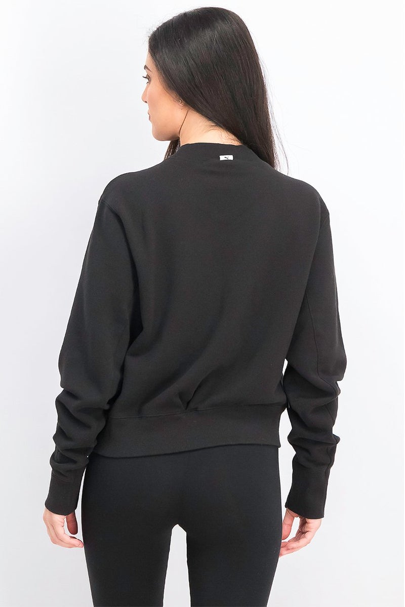 PUMA Women Long Sleeve Infuse Crew Sweatshirt, Black  - Image 4