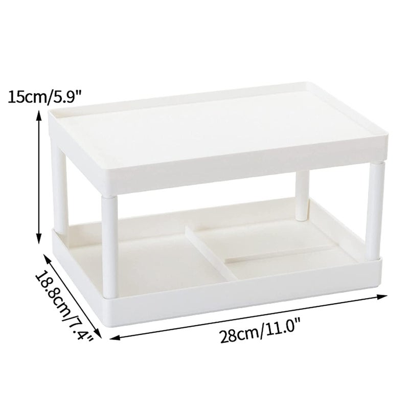 Cyrox Office Living Room Kitchen Bathroom 2 Tier Folding Desk Organizer for Cosmetic, Make Up, Stationery, Kitchen Spice Storage Rack Organizer (1Pcs) - Image 3
