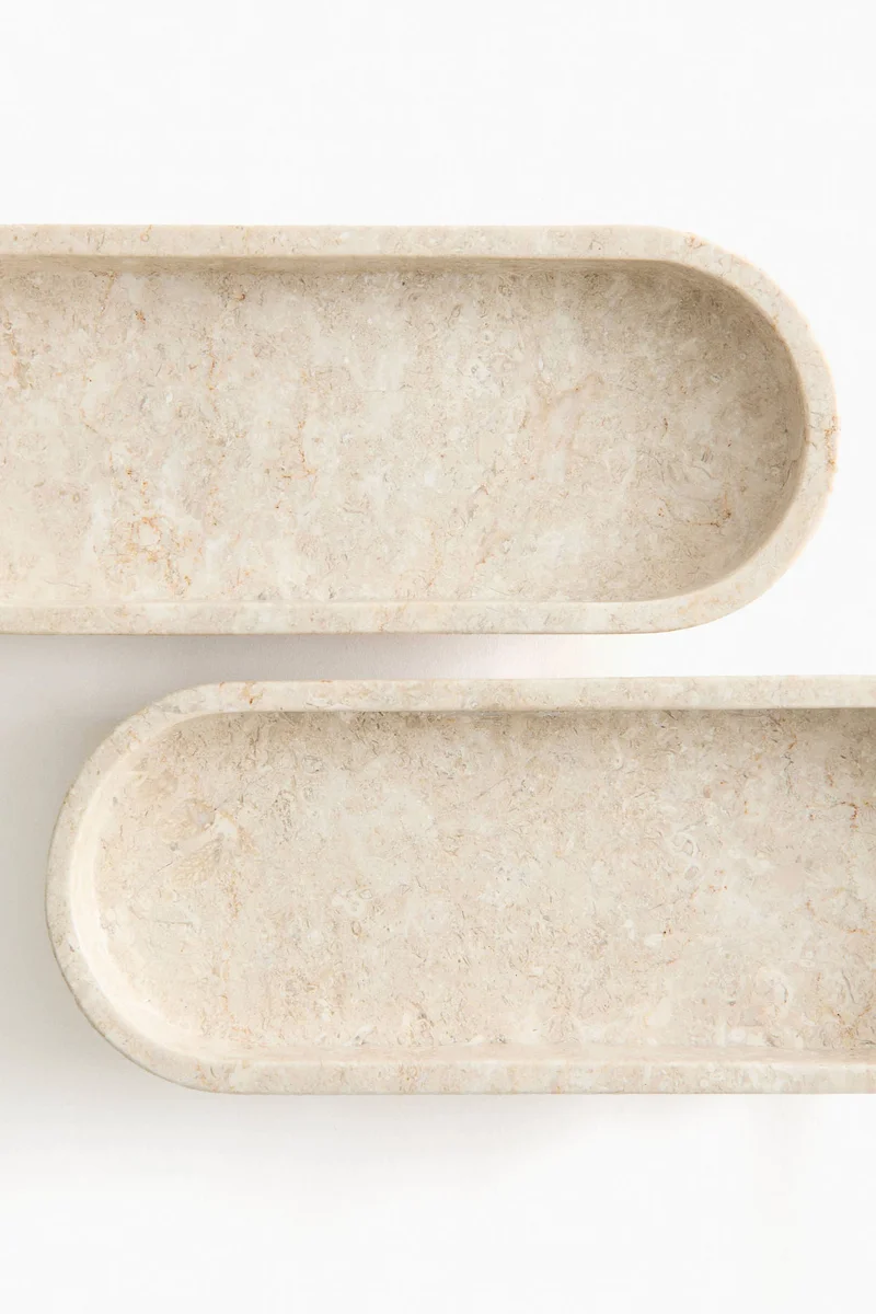 اتش اند ام طبق رخامي بيضاوي