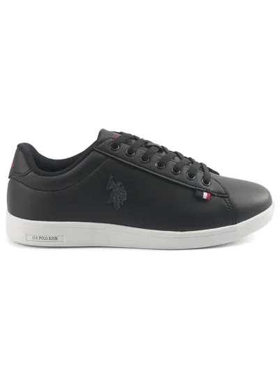 U.S. Polo Assn. Women's Black Low-Top Sneakers - Bold Lace-Up Style for Striking Everyday Look