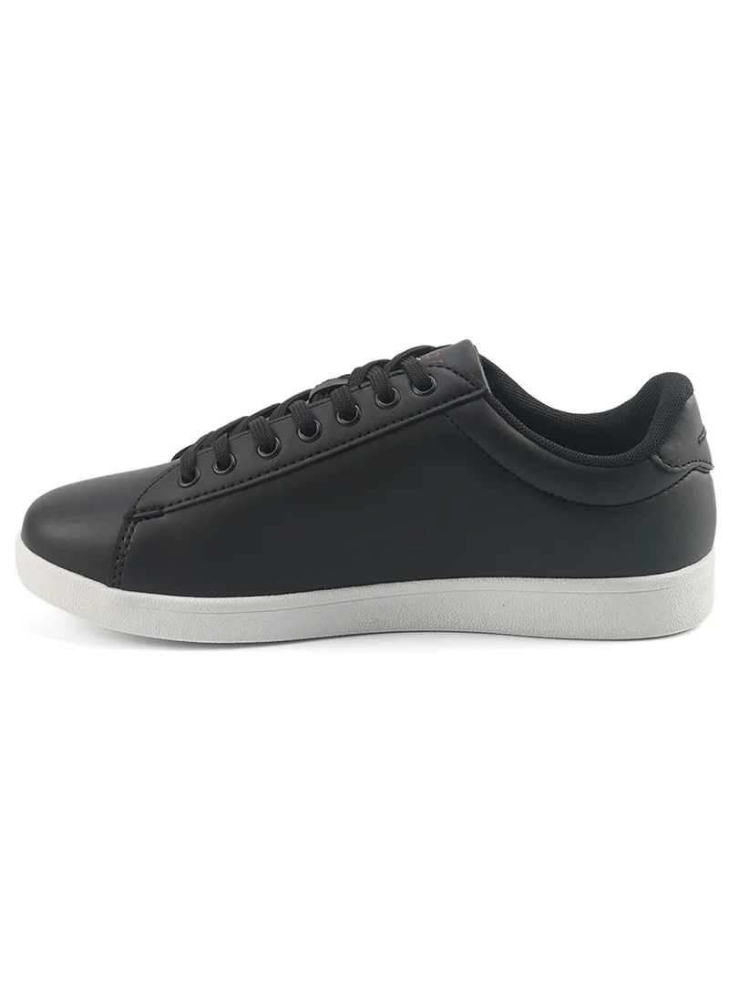 يو اس بولو اسن Women's Black Low-Top Sneakers - Bold Lace-Up Style for Striking Everyday Look
