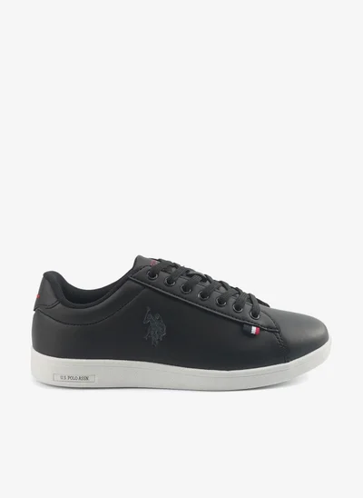 U.S. Polo Assn. Women's Black Low-Top Sneakers - Bold Lace-Up Style Shoes for Striking Everyday Look