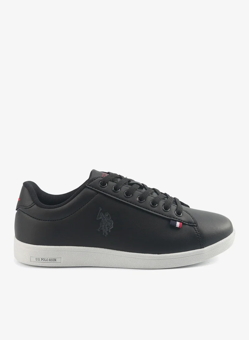 U.S. Polo Assn. black Women's Black Low-Top Sneakers - Bold Lace-Up Style Shoes for Striking Everyday Look for Women | Best Price UAE