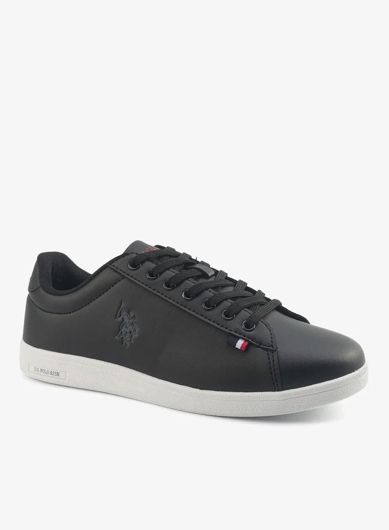 U.S. Polo Assn. black Women's Black Low-Top Sneakers - Bold Lace-Up Style Shoes for Striking Everyday Look for Women | Best Price UAE