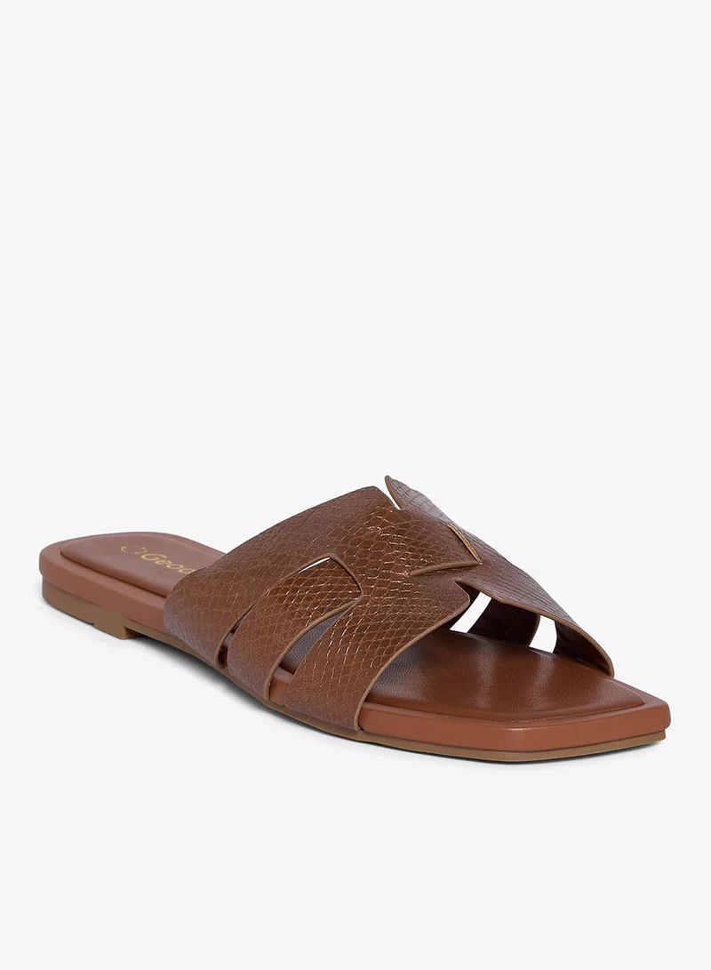Geoomnii TAN Geoomnii Flat Sandals for Women – Comfortable Slip-On Casual Summer Sandals for Daily Wear, Walking & Travel for Women | Best Price UAE