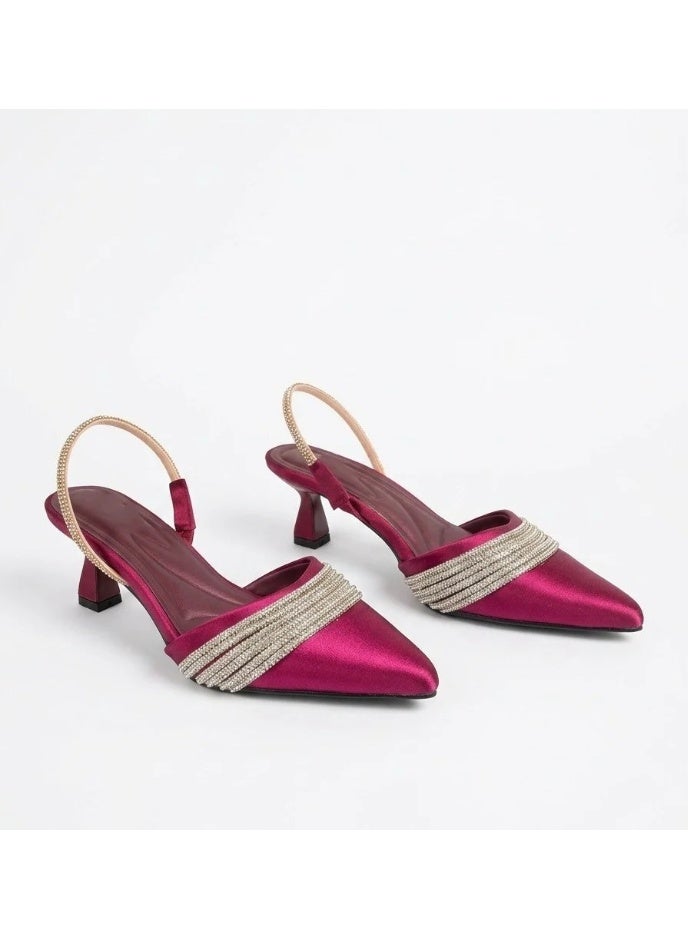 Vbranda Elegant satin heels with a pointed toe designC-84 - Image 3