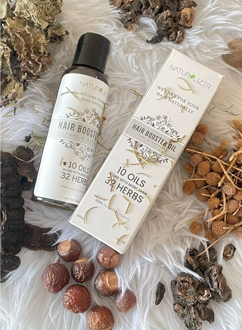 Naturalizer Hair Growth Oil â€“ 100% Natural & Organic With 10 Oils And More Than 32 Herbs, Black Seed Oil, Seasame Oil, Mustard Oil, Castor Oil, Argan Oil, Coconut Oil, Rosemary Oil for Curly Hair, Effective Thickening & Hair Loss Treatment - Image 2