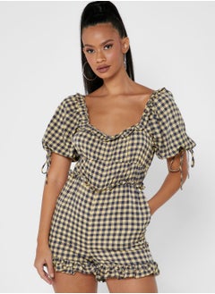 Missguided Gingham Playsuit  - Image 1