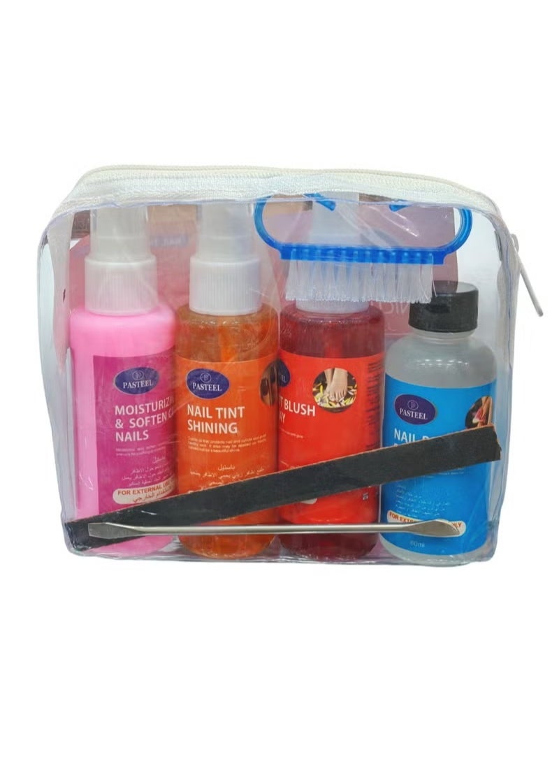 PASTEEL Cuticle remover, softener and moisturizer 60ml, nail polish remover 60ml, nail polish remover 60ml, foot spray 60ml, cleaning brush and file - Image 2