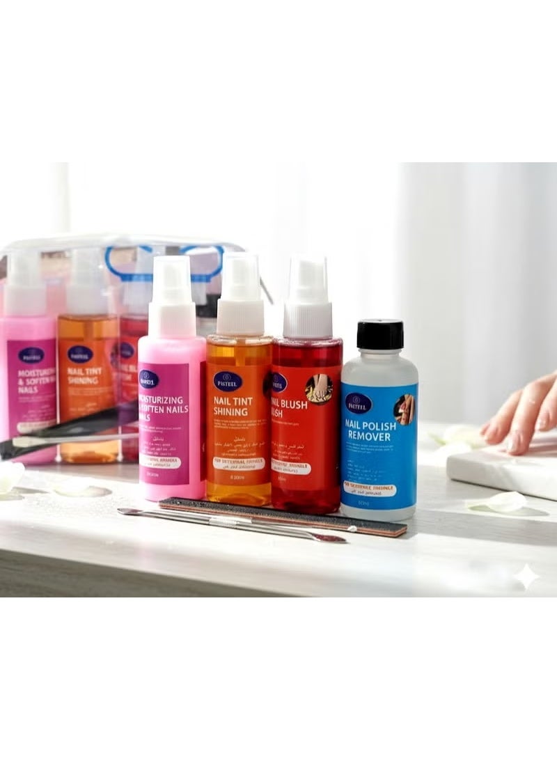 PASTEEL Cuticle remover, softener and moisturizer 60ml, nail polish remover 60ml, nail polish remover 60ml, foot spray 60ml, cleaning brush and file - Image 3