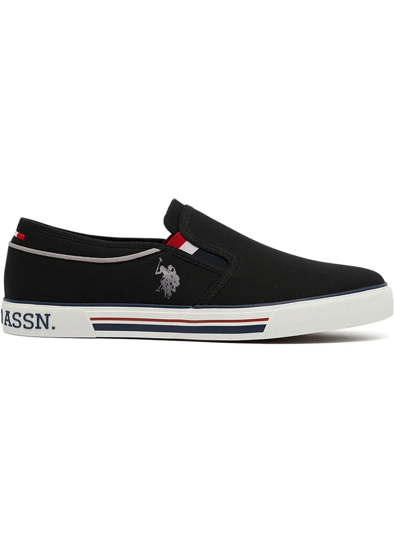 U.S. Polo Assn. Men's Black Low-Top Sneakers - Lightweight Slip-On Design