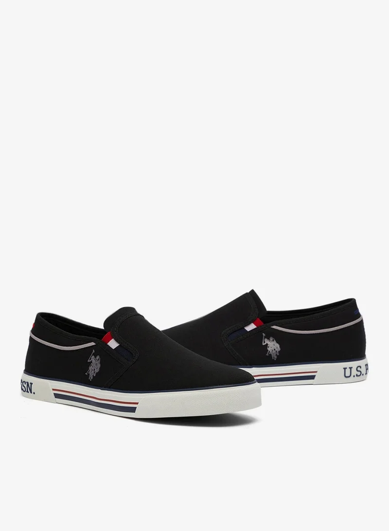 U.S. Polo Assn. Black Men's Black Low-Top Sneakers - Lightweight Shoes Slip-On Design for Men | Best Price UAE