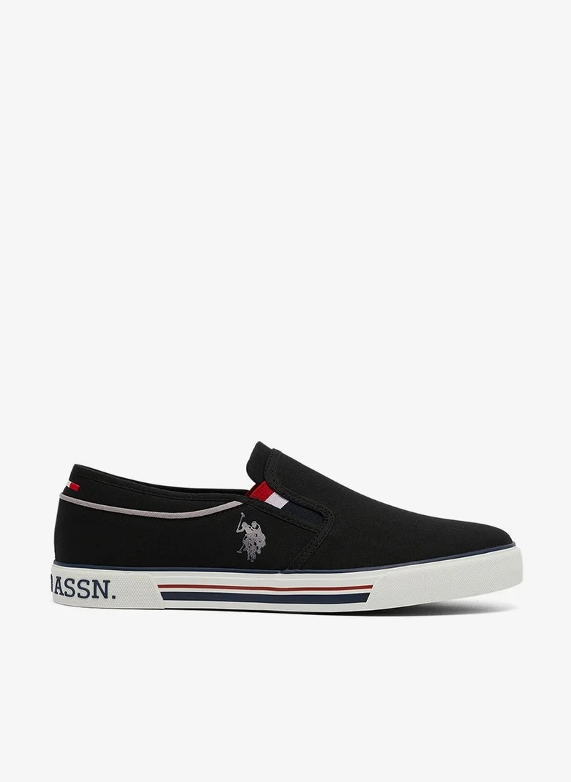 Men's Black Low-Top Sneakers - Lightweight Shoes Slip-On Design
