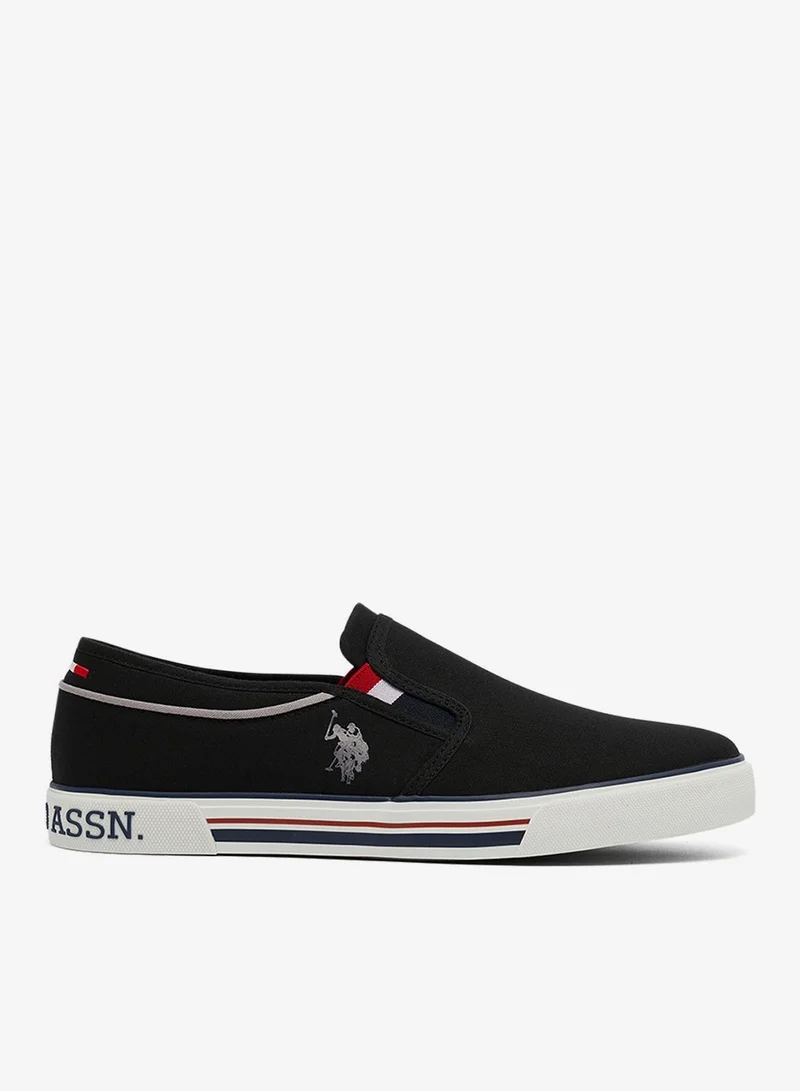 U.S. Polo Assn. Black Men's Black Low-Top Sneakers - Lightweight Shoes Slip-On Design for Men | Best Price UAE