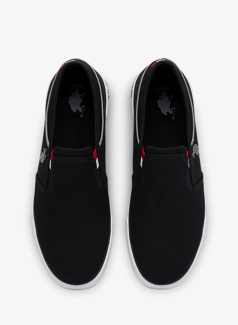 U.S. Polo Assn. Black Men's Black Low-Top Sneakers - Lightweight Shoes Slip-On Design for Men | Best Price UAE