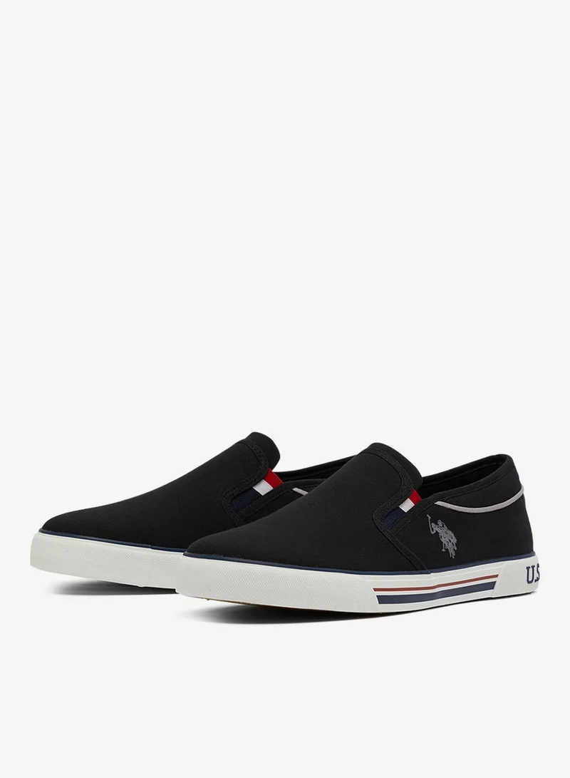 U.S. Polo Assn. Black Men's Black Low-Top Sneakers - Lightweight Shoes Slip-On Design for Men | Best Price UAE