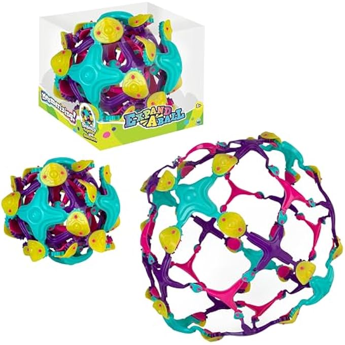 Orb Factory ORB Curiosities Jumbo Flower Expand-A-Ball (Teal) - Expands from 5" to 12" - Expandable Sensory & Fidget Sphere and Breathing Ball Toy - Great for Breathing Exercises and Play for Kids and Adults - Image 1