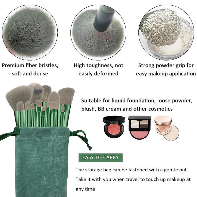 Rich beauty 13 pcs Makeup Brushes Set with Beauty Blender Eyeshadow Brush Set with Cloth Bag and 4 pcs Boxed Makeup Sponges for Foundation - Image 5
